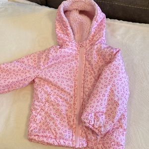 Pink cheetah winter coat